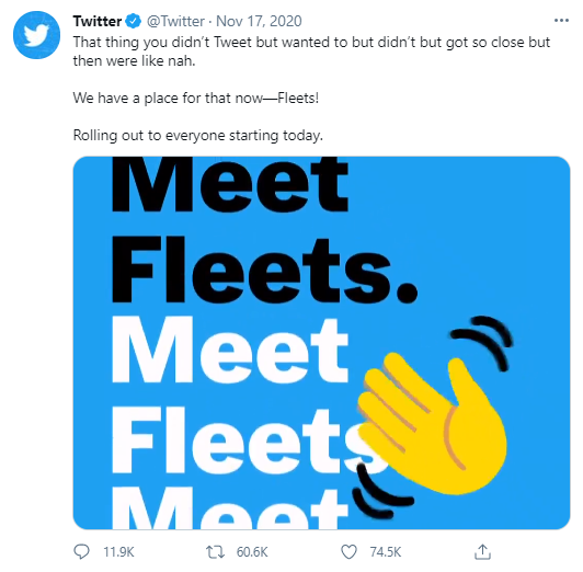 About Twitter Fleets