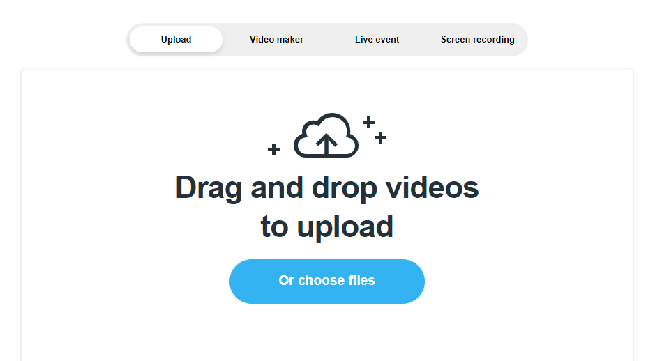 drag and drop videos to upload