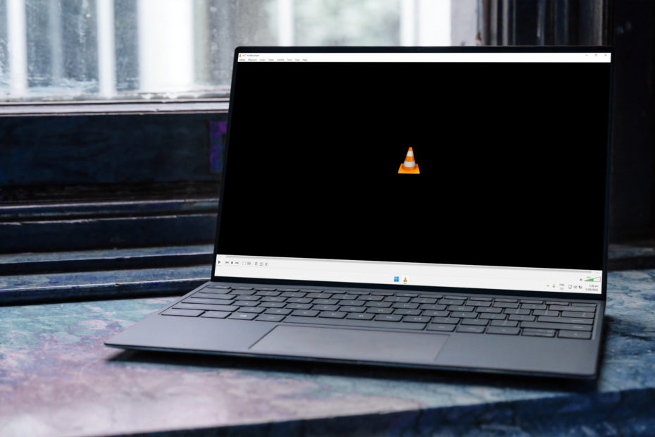 VLC Media Player on a laptop